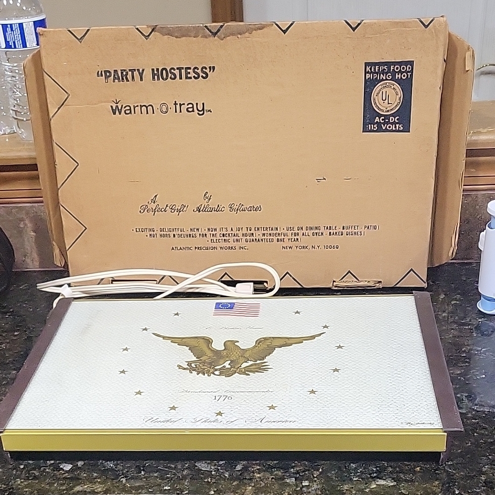Vintage Warm-O-Tray 1776 Bicentennial American Eagle #60 Warming Tray Hot Plate